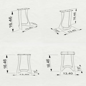 Metal Bench Base 117/130 Uzar 16" H – Mid-Century modern crescent-inspired table base set (2 pieces) handcrafted from heavy-duty powder-coated steel in matte black. These industrial metal bench bases provide a sturdy foundation (500 lbs capacity) available in 13.4"L (Uzar 117) or 9.5"L (Uzar 130) configurations. A premium DIY steel bench base and low furniture foundation engineered with expansive pre-drilled mounting plates to support a heavy live-edge tabletop, wood bench top, or entryway seat