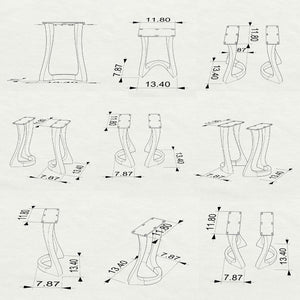 Bench Legs 117 Uzar 16H for Woodworking, Live Edge Tabletop Flowyline Design Coffee Table Base for DIY furniture dining home decor epoxy woodworkbench steel table legs farmhouse outdoor bench metal coffee table round stool legs modern desk small bench charcuterie narrow wood bench modern metal legs for bench