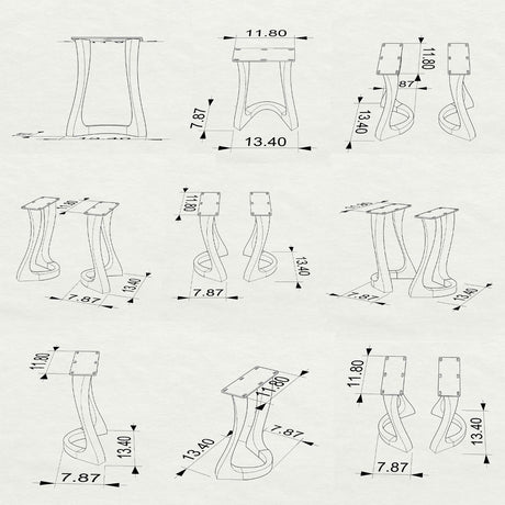 Bench Legs 117 Uzar 16H for Woodworking, Live Edge Tabletop Flowyline Design Coffee Table Base for DIY furniture dining home decor epoxy woodworkbench steel table legs farmhouse outdoor bench metal coffee table round stool legs modern desk small bench charcuterie narrow wood bench modern metal legs for bench