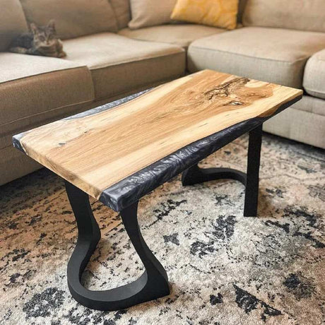 Bench Legs 117 Uzar 16H for Woodworking, Live Edge Tabletop Flowyline Design Coffee Table Base for DIY furniture dining home decor epoxy woodworkbench steel table legs farmhouse outdoor bench metal coffee table round stool legs modern desk small bench charcuterie narrow wood bench modern metal legs for bench