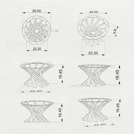 Coffee Table Base 226 Filar 16H Metal Furniture Legs for DIY Projects