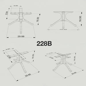 Metal Coffee Table Base 228 Wishbone 16" | 16.5" H – Mid-Century modern interlocking table base set available in a 3-piece or 4-piece configuration. Handcrafted from heavy-duty powder-coated steel in matte black, this metal coffee table base creates a geometric sturdy foundation (500 lbs capacity). A premium DIY steel table base engineered to support a heavy live-edge tabletop, round wood top, or marble slab in modern living rooms.