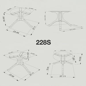 Metal Coffee Table Base 228 Wishbone 16" | 16.5" H – Mid-Century modern interlocking table base set available in a 3-piece or 4-piece configuration. Handcrafted from heavy-duty powder-coated steel in matte black, this metal coffee table base creates a geometric sturdy foundation (500 lbs capacity). A premium DIY steel table base engineered to support a heavy live-edge tabletop, round wood top, or marble slab in modern living rooms.