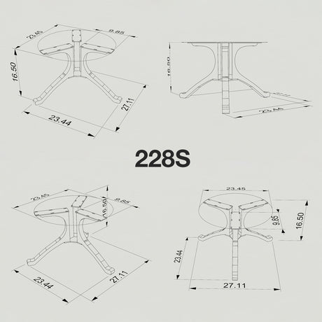 Metal Coffee Table Base 228 Wishbone 16" | 16.5" H – Mid-Century modern interlocking table base set available in a 3-piece or 4-piece configuration. Handcrafted from heavy-duty powder-coated steel in matte black, this metal coffee table base creates a geometric sturdy foundation (500 lbs capacity). A premium DIY steel table base engineered to support a heavy live-edge tabletop, round wood top, or marble slab in modern living rooms.