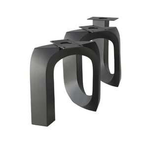 Set of heavy-duty U-shaped metal table legs shown at an angle
