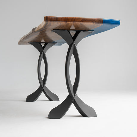 Metal Console Table Legs - 207 Curva - 16W, 28H inch - Set of 2 pcs metal table legs console table legs Furniture Legs counter table side table legs handmade furniture media console Wood entryway table flowyline design round counter height table