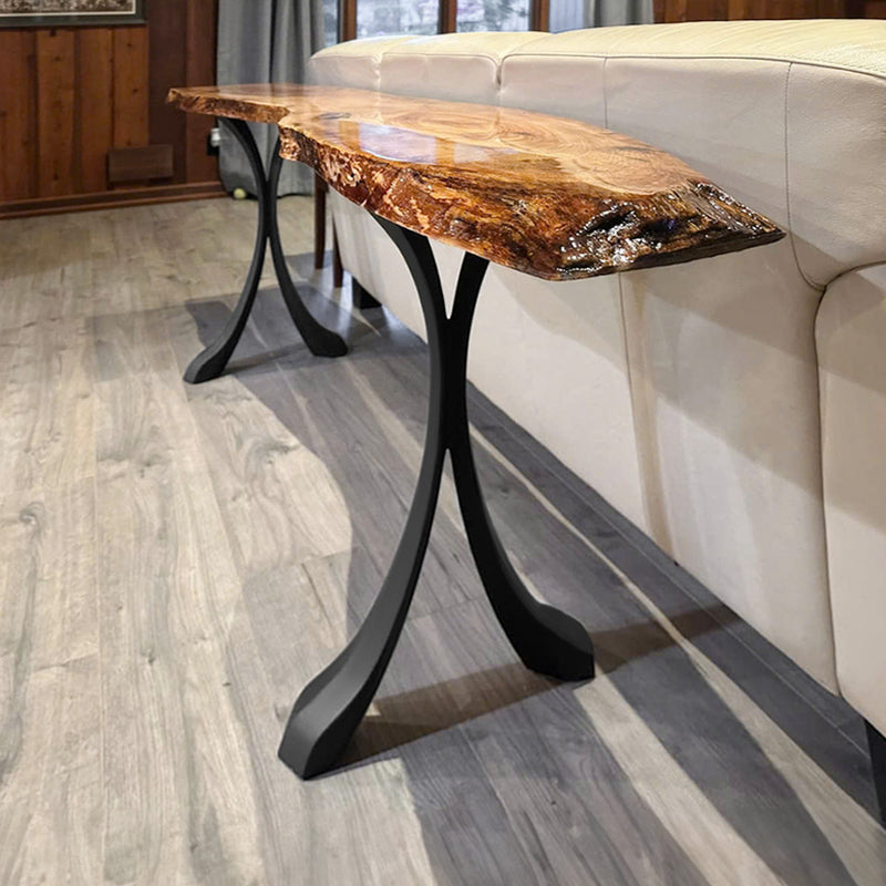 Metal Console Table Legs - 209 Xeni - 15W, 28H inch - Set of 2 pcs metal table legs dining table side table legs counter table console table sofa table legs iron table legs live edge table legs modern desk entryway table flowyline design round counter height table bar table