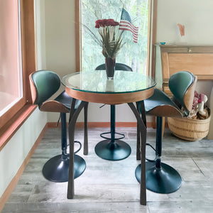 Counter table legs 40 inch height with functional design supporting reclaimed wood top in craft room