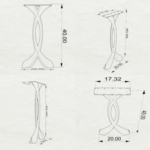 Black Metal Pedestal Table Base 311S Lithe 28.5" H – Scandinavian minimalist tulip table base featuring a graceful, tapered silhouette handcrafted from heavy-duty powder-coated steel in matte black. This architectural dining table base provides an ultra-sturdy foundation (1,000 lbs capacity; 16.3"L x 16"W). A premium DIY steel pedestal base engineered with a precision-drilled 15" x 15" mounting plate to securely support a heavy live-edge tabletop, marble slab, or wood dining top.