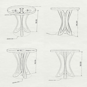 Counter Table Base 629 Monarch 36" H – sculptural parabolic pedestal base handcrafted from heavy-duty powder-coated steel in matte black. This high-capacity metal base (1,000 lbs) features a unique flared hourglass silhouette and a sturdy foundation, specifically engineered to support a heavy live-edge tabletop, stone slab, or kitchen island counter. A premium DIY steel table base and counter-height furniture foundation that brings a bold look to custom breakfast bars and modern commercial cafe spaces.