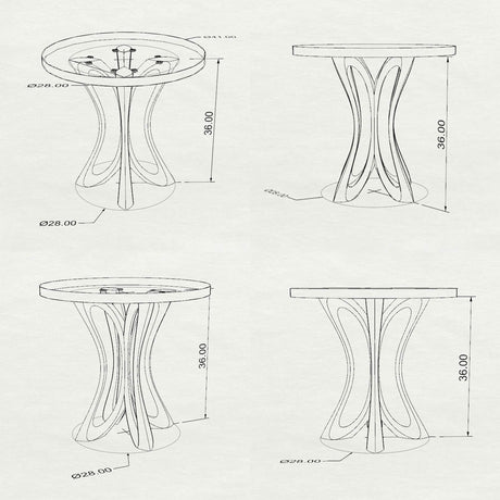 Counter Table Base 629 Monarch 36" H – sculptural parabolic pedestal base handcrafted from heavy-duty powder-coated steel in matte black. This high-capacity metal base (1,000 lbs) features a unique flared hourglass silhouette and a sturdy foundation, specifically engineered to support a heavy live-edge tabletop, stone slab, or kitchen island counter. A premium DIY steel table base and counter-height furniture foundation that brings a bold look to custom breakfast bars and modern commercial cafe spaces.