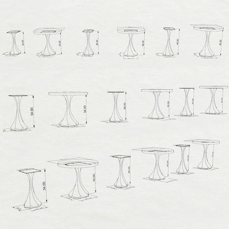 3D drawings of counter table base 622 623 Lithe