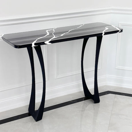 Black Metal Counter Base 603 Cleo 34.3" H – Scandinavian minimalist counter base set (2 pieces) handcrafted from heavy-duty powder-coated steel in matte black. These sculptural metal counter-height bases provide an ultra-sturdy foundation (1,000 lbs capacity; 9"L x 2.7"W). A premium DIY steel counter base engineered with a precision-drilled 11" x 4.3" mounting plate to securely support a heavy live-edge tabletop, marble slab, or wood counter top.