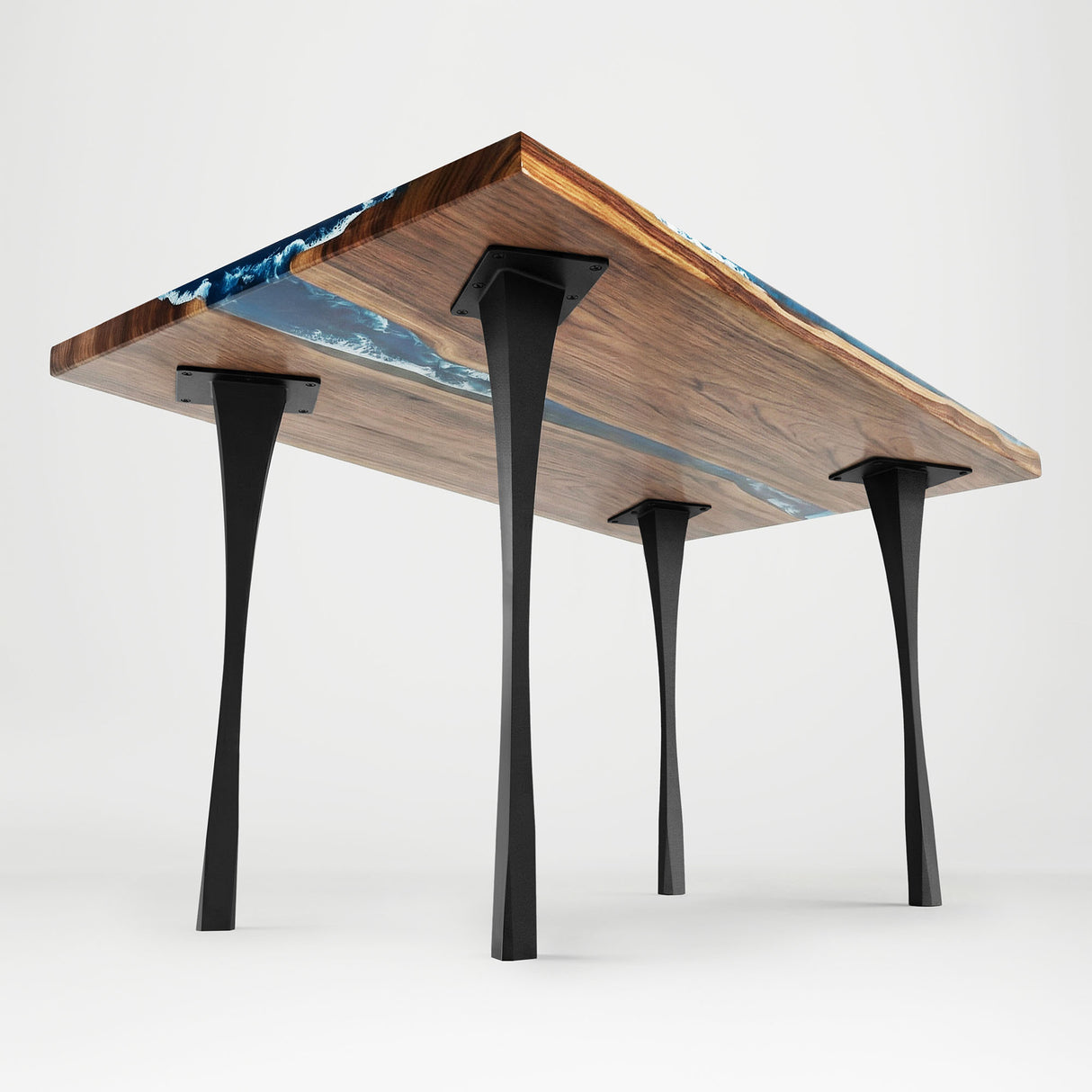 Metal Table Legs - 501 Snello - 2, 2, 28H inch - Set of 4 pcs metal table legs furniture kitchen and dining dining table mid century modern handmade furniture office desk industrial & rustic style heavy duty flowyline design