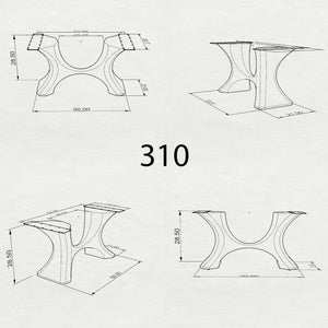 Metal Table Base - 310 Hoshi - 50, 21, 28H inch metal table legs table base steel mid century modern Pedestal stand kitchen base for table top trestle table base granite iron flowyline design home and living industrial and rustic style heavy duty