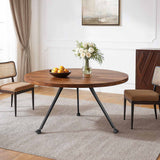 wooden table with black metal legs