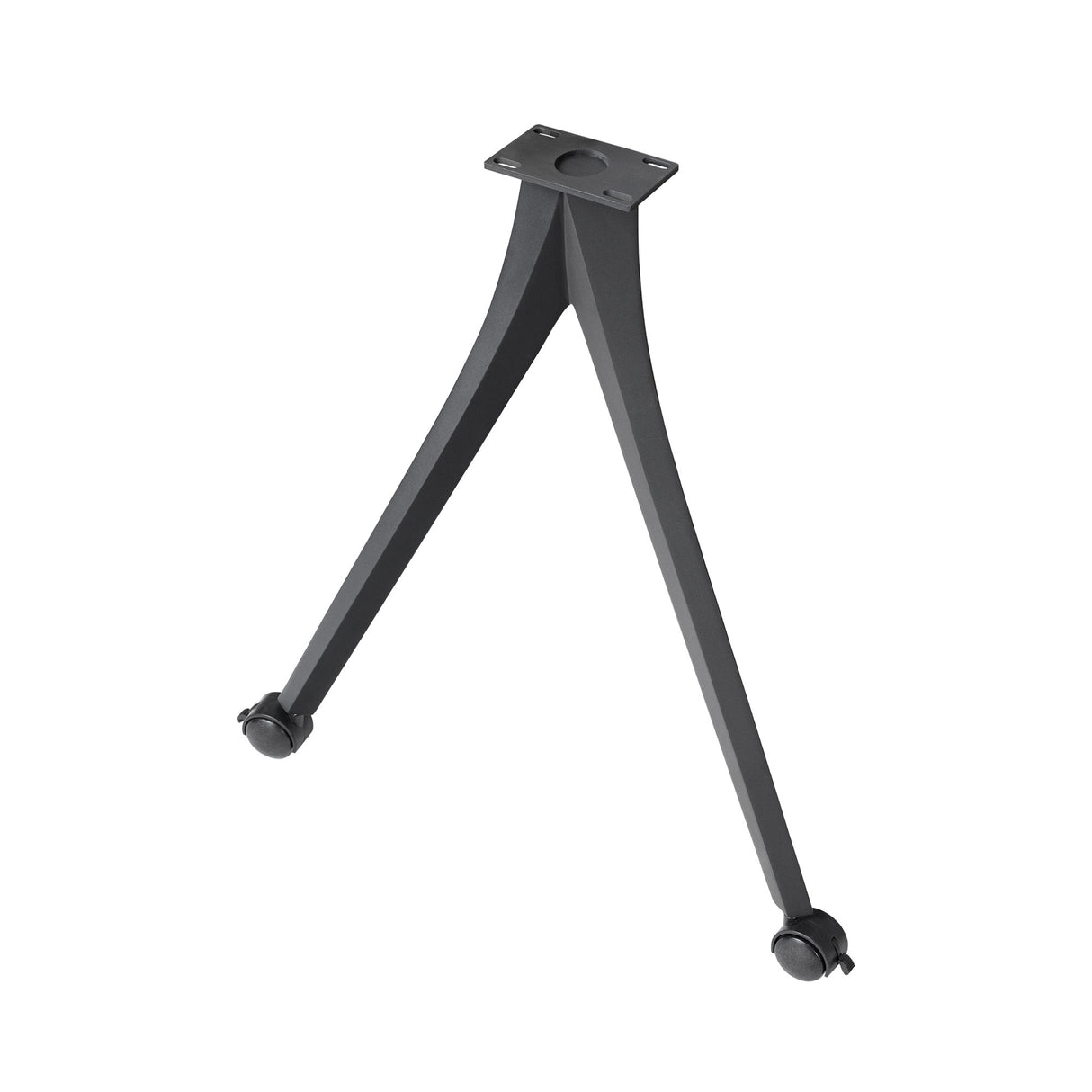 black metal legs with caster on white background