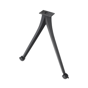 black metal legs with caster on white background