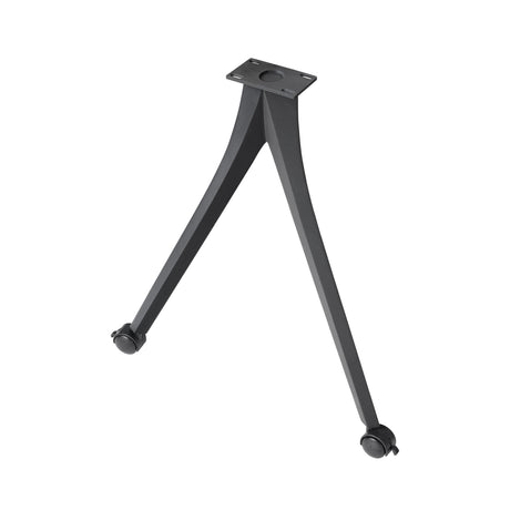 black metal legs with caster on white background