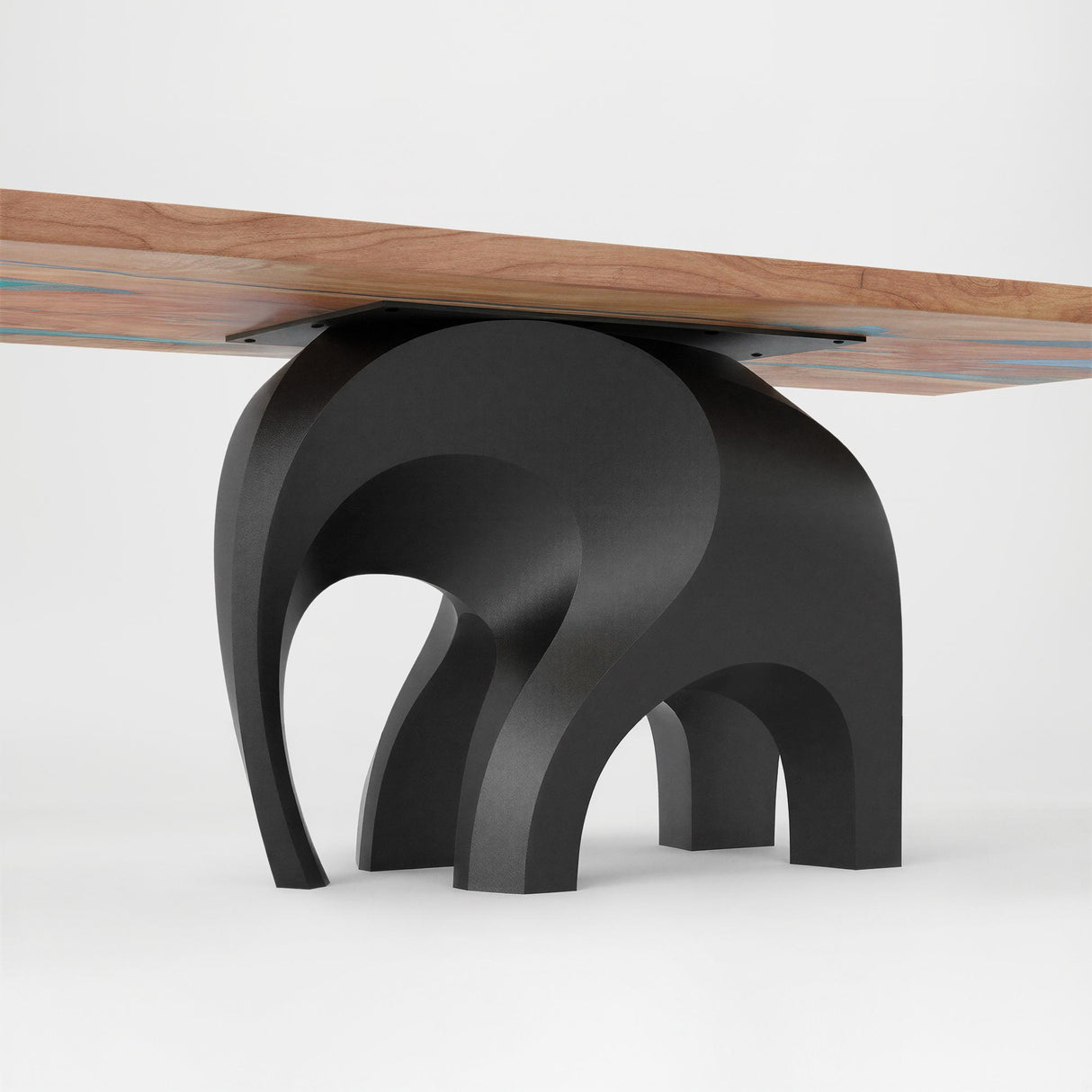 Metal End Table Base 802S Elephas 20" H – sculptural elephant-inspired pedestal base handcrafted from powder-coated steel. This sturdy metal base provides a solid foundation for custom side tables, nightstands, and entryway accent tables. A perfect DIY furniture base, metal coffee table base, and pedestal table base for minimalist or farmhouse interiors, designed as a heavy-duty steel table base for stone, glass, or wood tops.