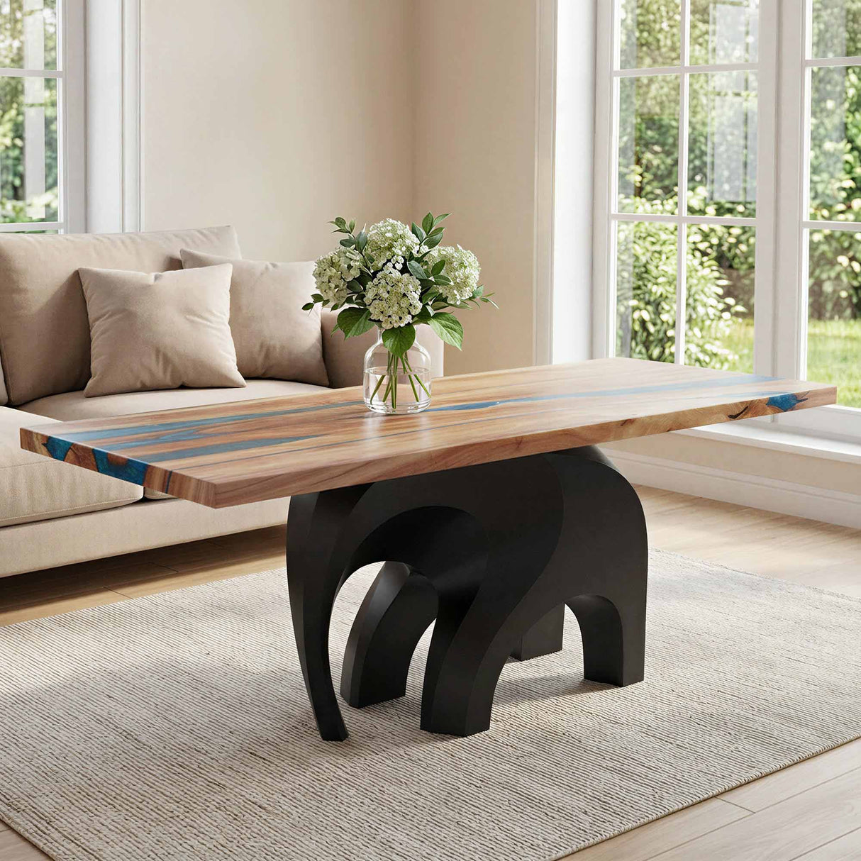 Metal End Table Base 802S Elephas 20" H – sculptural elephant-inspired pedestal base handcrafted from powder-coated steel. This sturdy metal base provides a solid foundation for custom side tables, nightstands, and entryway accent tables. A perfect DIY furniture base, metal coffee table base, and pedestal table base for minimalist or farmhouse interiors, designed as a heavy-duty steel table base for stone, glass, or wood tops.