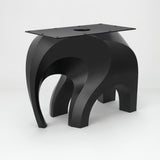 Metal End Table Base 802S Elephas 20" H – sculptural elephant-inspired pedestal base handcrafted from powder-coated steel. This sturdy metal base provides a solid foundation for custom side tables, nightstands, and entryway accent tables. A perfect DIY furniture base, metal coffee table base, and pedestal table base for minimalist or farmhouse interiors, designed as a heavy-duty steel table base for stone, glass, or wood tops.