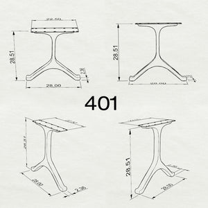 Black Metal Table Base 401 | 437 Wishbone 28.3" H – Mid-Century modern table base set (2 pieces) handcrafted from heavy-duty powder-coated steel in matte black. These architectural metal dining bases provide an ultra-sturdy foundation (1,000 lbs capacity) available in 28"L (Wishbone 401) or 22"L (Wishbone 437) configurations. A premium DIY steel table base engineered with precision-drilled mounting plates to securely support a heavy live-edge tabletop, marble slab, or wood dining top.