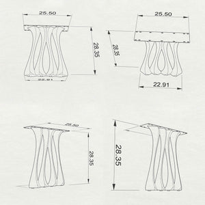 Metal Table Legs - 410 Radix - 28H inch - Set of 2 pcs metal table legs furniture legs round dining table desk legskitchen and dining woodwork dining table handmade furniture modern desk flowyline design industrial & rustic style heavy duty flowyline design