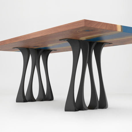 Metal Table Legs - 410 Radix - 28H inch - Set of 2 pcs metal table legs furniture legs round dining table desk legskitchen and dining woodwork dining table handmade furniture modern desk flowyline design industrial & rustic style heavy duty flowyline design