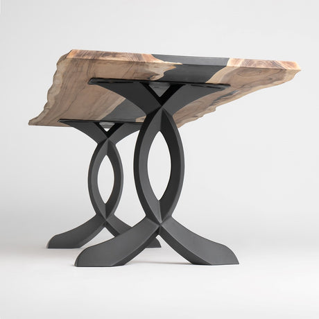 Furniture Legs 418 Curva 28H, Metal Dining Table Legs - Set of 2 pcs metal table legs furniture round dining table wood desk dine table flowyline design kitchen table side table mid century modern handmade furniture entryway table industrial & rustic style heavy duty flowyline design