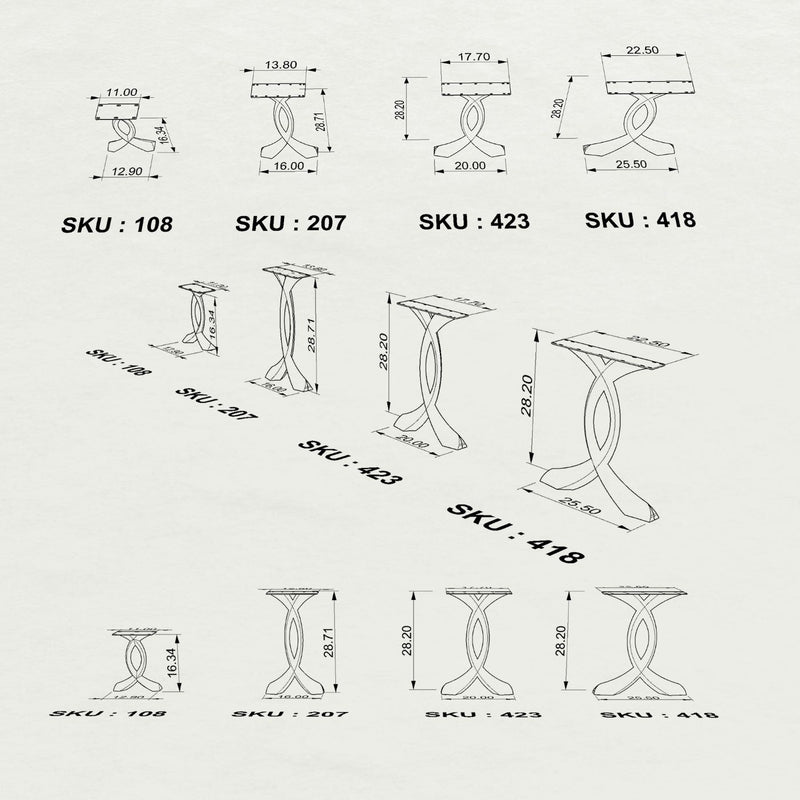 Furniture Legs 423 Curva 28H DIY Modern Dining Table Legs metal legs for table industrial table legs table legs for sale modern metal table legs metal table legs for sale industrial metal table legs iron legs for table