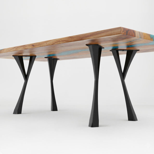 Metal Table Legs - 507 Yami - 4W, 28H inch - Set of 4 pcs metal table legs desk legs dining table steel table base woodworking furniture legs handmade furniture industrial live edge office desk flowyline design industrial & rustic style heavy duty flowyline design