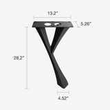 Black Metal Desk Base 507 Yami 28.2" H – Contemporary urban-industrial desk base set (4 pieces) featuring a sophisticated, architectural profile handcrafted from heavy-duty powder-coated steel in matte black. These premium metal desk bases provide an ultra-sturdy foundation (1,000 lbs capacity; 4.5"L x 3.1"W). A high-end DIY steel desk base engineered with an expansive, precision-drilled 13.2" x 5.3" mounting plate to securely support a heavy live-edge tabletop, marble slab, or wood desk top.