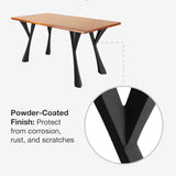 Black Metal Desk Base 507 Yami 28.2" H – Contemporary urban-industrial desk base set (4 pieces) featuring a sophisticated, architectural profile handcrafted from heavy-duty powder-coated steel in matte black. These premium metal desk bases provide an ultra-sturdy foundation (1,000 lbs capacity; 4.5"L x 3.1"W). A high-end DIY steel desk base engineered with an expansive, precision-drilled 13.2" x 5.3" mounting plate to securely support a heavy live-edge tabletop, marble slab, or wood desk top.