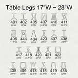Table Legs 421 Xeni 28.2" H X-Shaped Metal Dining Furniture