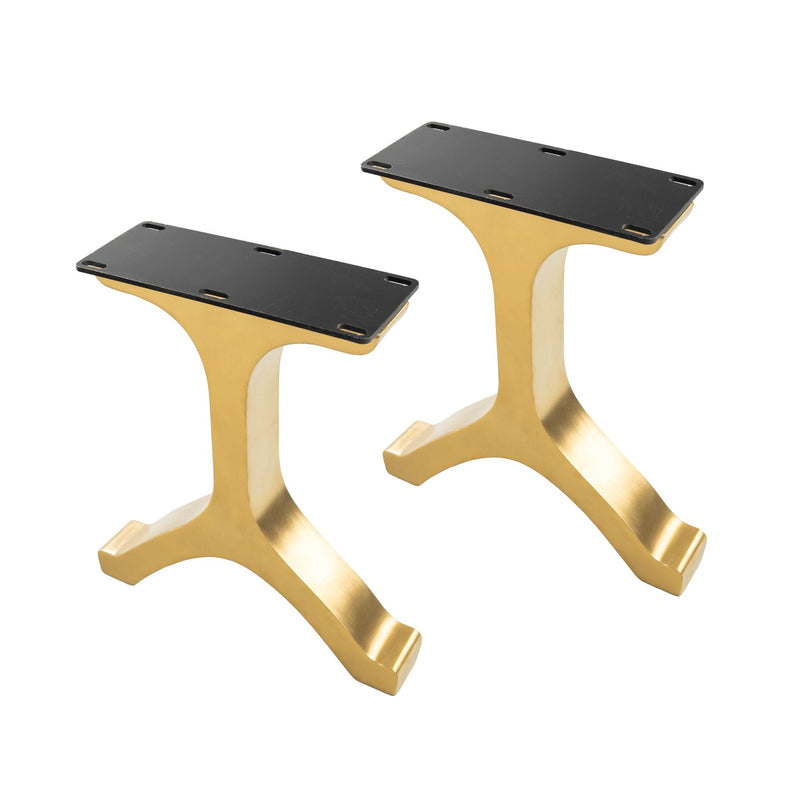 Gold Bench Legs 112 Wishbone 16H inch for Live Edge Tabletop gold table legs gold dining table legs gold coffee table legs gold metal table legs brushed gold table legs table legs gold gold legs for table