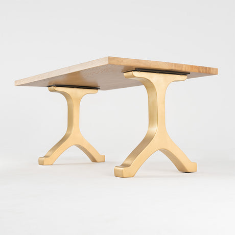 Gold Bench Legs 112 Wishbone 16H inch for Live Edge Tabletop gold table legs gold dining table legs gold coffee table legs gold metal table legs brushed gold table legs table legs gold gold legs for table