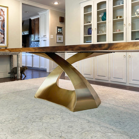 Gold Table Base 307 Tulipe 28H Luxurious Furniture round marble dining table with gold base marble table gold base