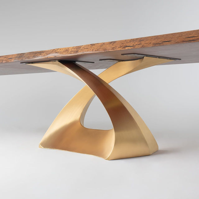 Gold Table Base 307 Tulipe 28H Luxurious Furniture round marble dining table with gold base marble table gold base