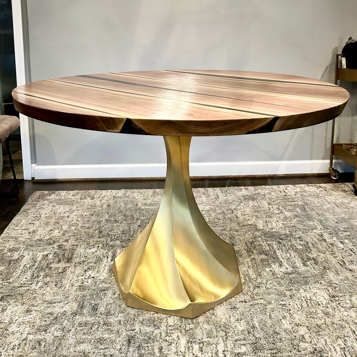 Gold Table Base 311 Lithe 28H Handmade Brass Metal table base metal table bases table base only dining table base metal base for dining table table pedestal base metal metal base dining table heavy duty table base