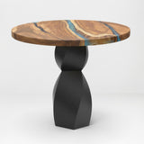 Metal Table Base 338 Eve 28.5" H – graceful and soft pedestal base handcrafted from heavy-duty powder-coated steel in matte black. This sculptural metal base features a compact, flowing curve design and a sturdy foundation (1,000 lbs capacity), specifically engineered to support a heavy live-edge tabletop, round wood top, or marble slab. A premium DIY steel table base and modern furniture foundation that brings a clean look and steady support to custom dining tables and cozy breakfast nooks.