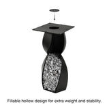 Metal Table Base 338 Eve 28.5" H – graceful and soft pedestal base handcrafted from heavy-duty powder-coated steel in matte black. This sculptural metal base features a compact, flowing curve design and a sturdy foundation (1,000 lbs capacity), specifically engineered to support a heavy live-edge tabletop, round wood top, or marble slab. A premium DIY steel table base and modern furniture foundation that brings a clean look and steady support to custom dining tables and cozy breakfast nooks.