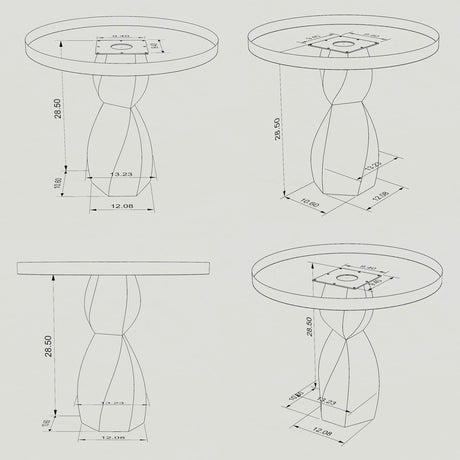 Metal Table Base 338 Eve 28.5" H – graceful and soft pedestal base handcrafted from heavy-duty powder-coated steel in matte black. This sculptural metal base features a compact, flowing curve design and a sturdy foundation (1,000 lbs capacity), specifically engineered to support a heavy live-edge tabletop, round wood top, or marble slab. A premium DIY steel table base and modern furniture foundation that brings a clean look and steady support to custom dining tables and cozy breakfast nooks.