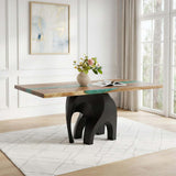 Metal Table Base 802 Elephas 28.5" H – elephant-inspired powder-coated steel base, ideal for custom dining tables or statement pieces. Biomorphic design suits modern and minimalist spaces, supporting wood, glass, or stone tops  - interior 