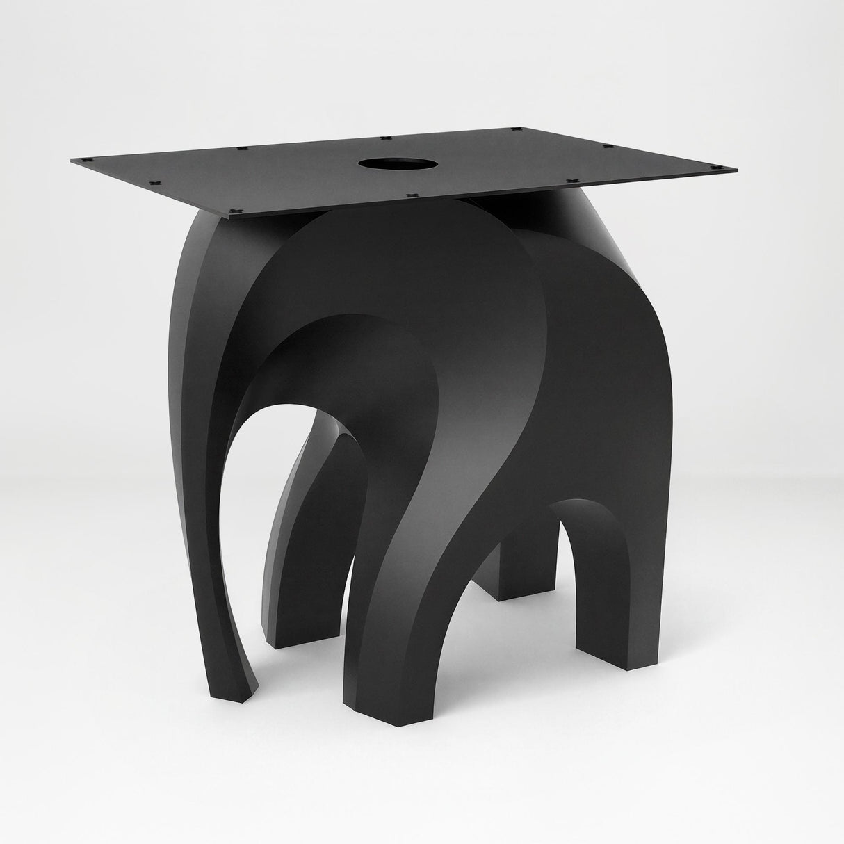 Metal Table Base 802 Elephas 28.5" H – powder-coated steel base without table top on a clean white background, ideal for custom dining tables and modern interiors.