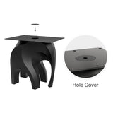 Black Metal Table Base 802 & 802B Elephas 28.5" H – Scandinavian minimalist pedestal table base featuring an iconic, biomorphic "elephant" silhouette handcrafted from heavy-duty powder-coated steel in matte black. These architectural dining table bases provide an ultra-sturdy foundation (1,000 lbs capacity) available in 28.7"L (Model 802) or 37"L (Model 802B) configurations. A premium DIY steel table base engineered with an expansive, precision-drilled 29.5" x 19.7" mounting plate to securely support a heav