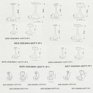 Counter Table Base 624 | 625 Lithe 36" H for Kitchen Islands & Bar Tables