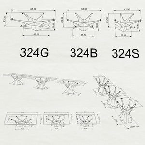 Table Base 324 Kruna 28H for Woodworking, Live Edge Top; dining table base only; dining table base; table base only; modern dining table base;