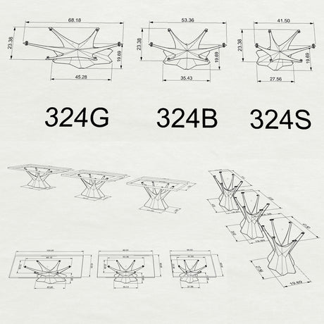 Table Base 324 Kruna 28H for Woodworking, Live Edge Top; dining table base only; dining table base; table base only; modern dining table base;