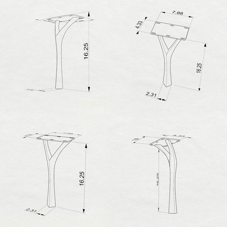 technical drawing of a chair with dimensions on a white background